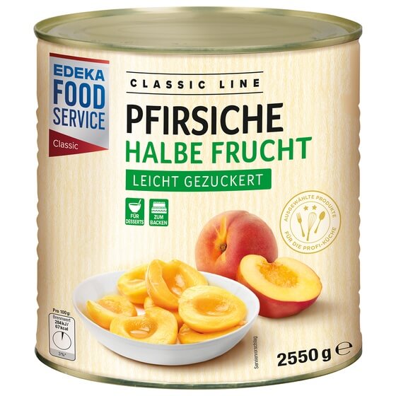 Pfirsiche halbe Frucht leicht gezuckert 2,55kg/1,5kg EFS