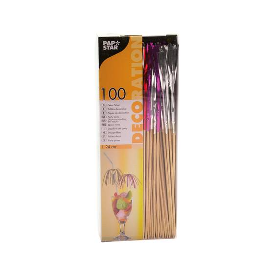 Feuerwerk Deko Picker Holz 100St PapStar