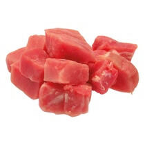 Schweinegulasch I mittel 24mm(a.d.Schinken)roh Tray 1kg