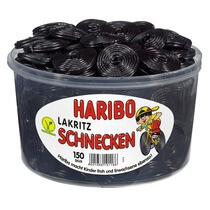 Haribo Lakritz Schnecken 150Stück/Dose
