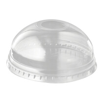 Dom-Deckel Hurricane PET rund glaskl.m.Lochung 50St PapStar