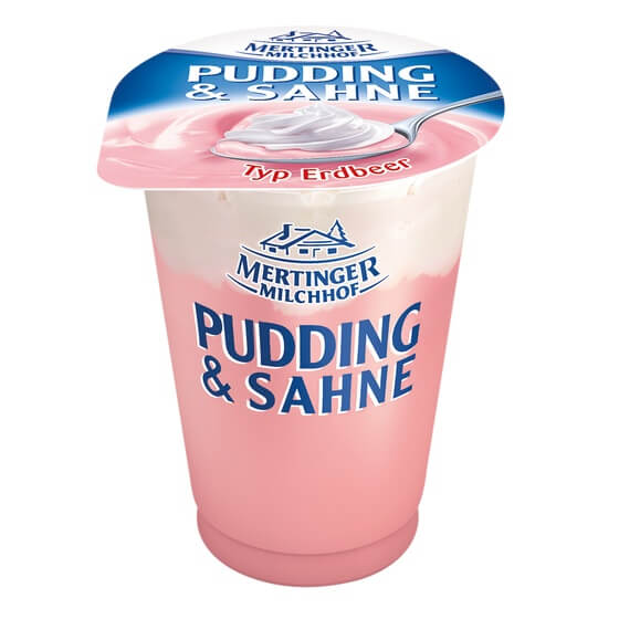 Pudding Erdbeere Sahne 125g Merting