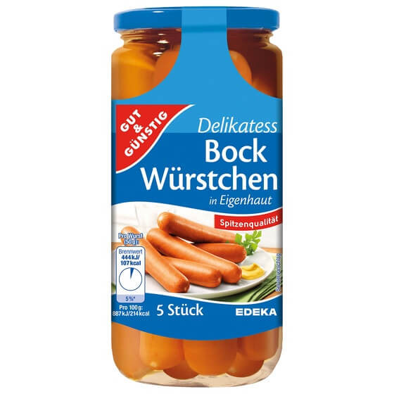 Delikatess-Bockwurst in Eigenhaut 5=250g G&G