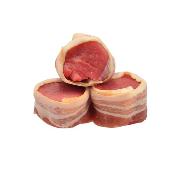 Premium Schweinemedaillons Speckmantel roh 30xca.60g Tray