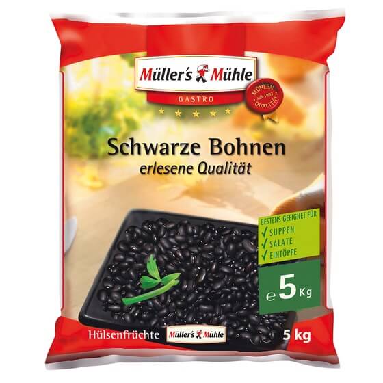 Schwarze Bohnen 5kg Müllers-Mühle