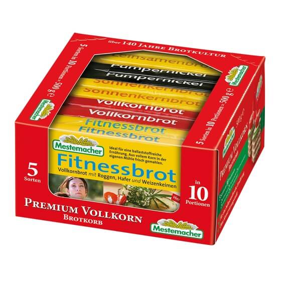 Brotkörbchen Vollkornbrot 5fach 10Portionspackungen 500gr.