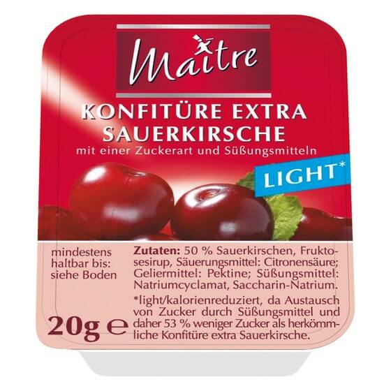 Konfitüre-Sortiment light Ex 4 Sorten 100x20g Maitre