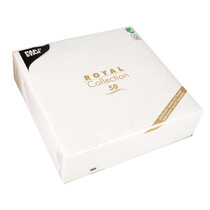 Servietten Royal weiss 1/4-Falz 40x40cm 50St PapStar