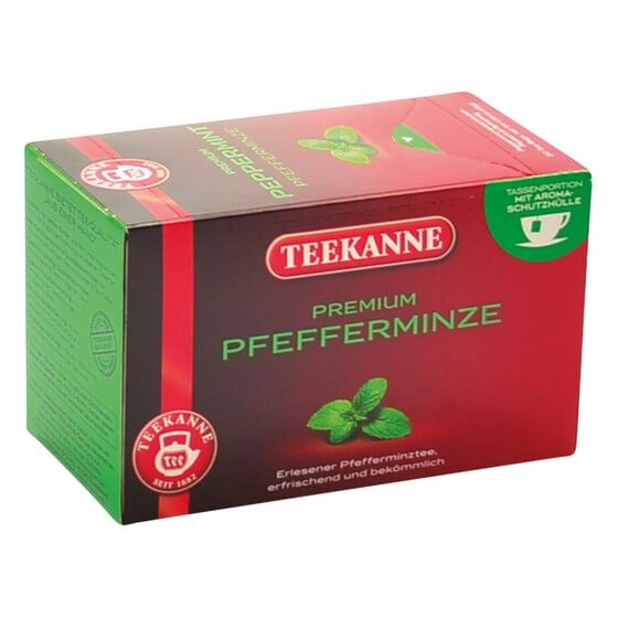 Pfefferminze Tee Premium 20 Beutel kuvertiert Teekanne