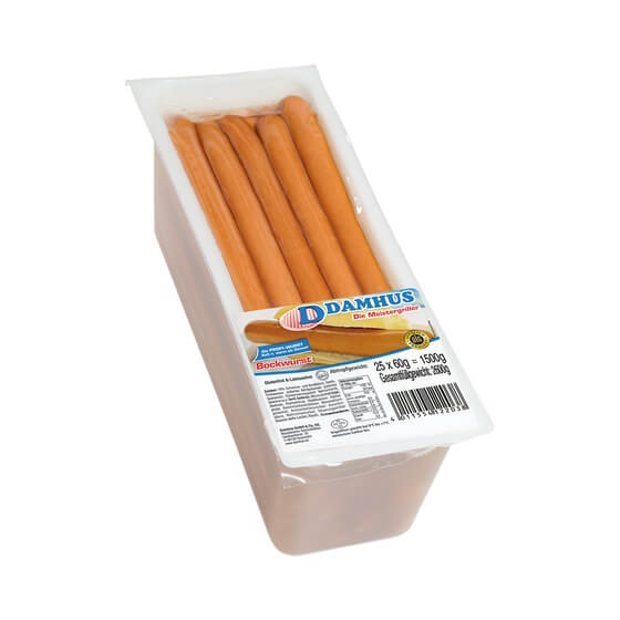 Bockwurst(Schwein&Rind)in Lake Kal.20 25 Stück à 60g Damhus