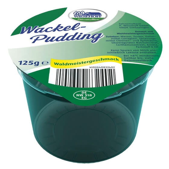 Wackelpudding Himbeer/Waldmeister 20x125g Wiesehoff