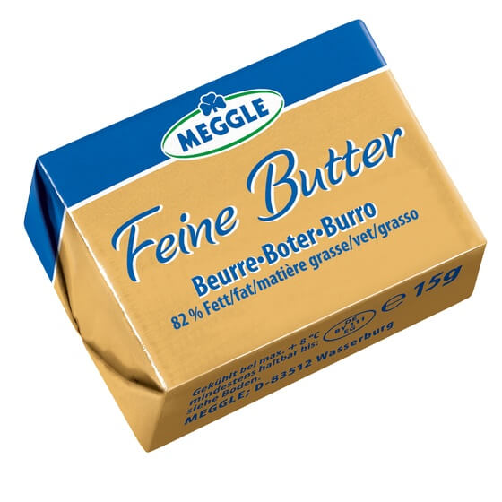 Portionsbutter Alufolie 100x15g Meggle