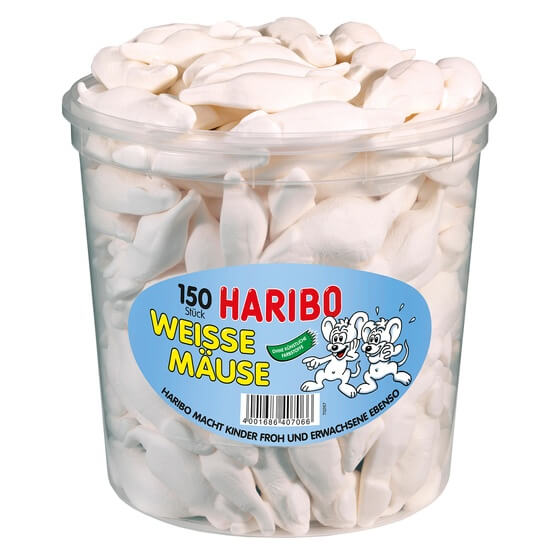 Haribo Weisse Mäuse 150Stück/Dose